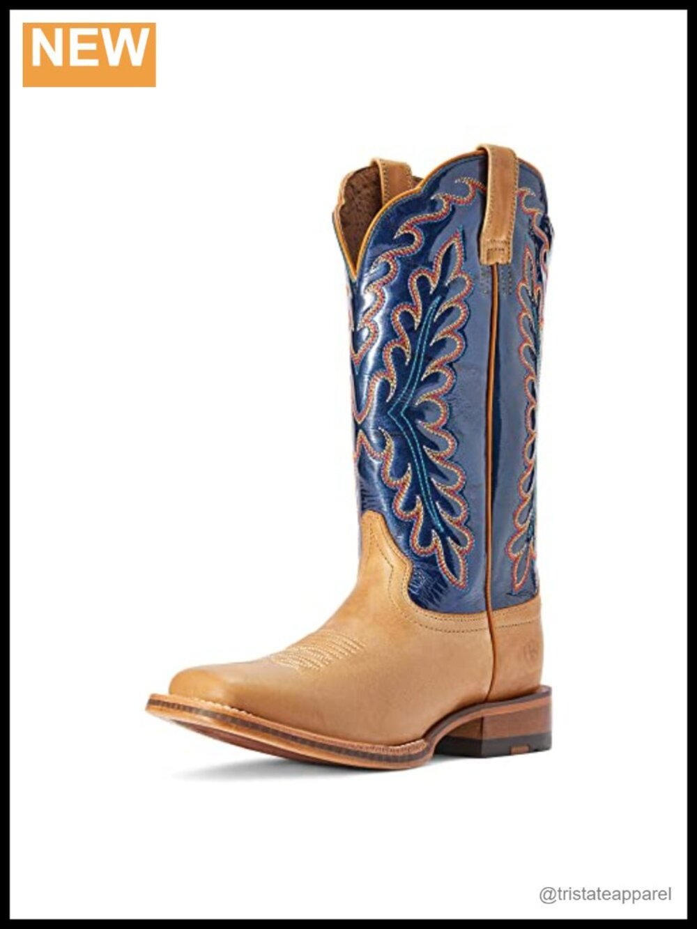 Leather Western Boots with ATS Technology, Square Toe